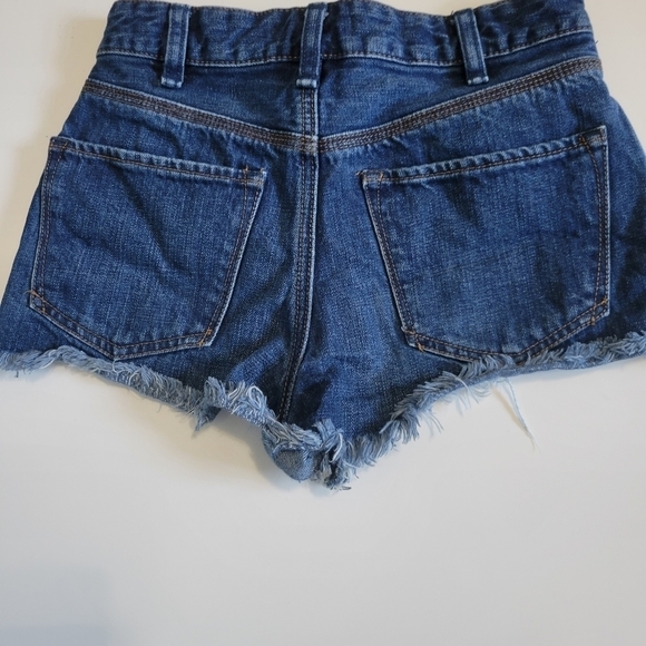 Free People Button Fly Raw Hem Short in Blue Sz 25 - Picture 3 of 9